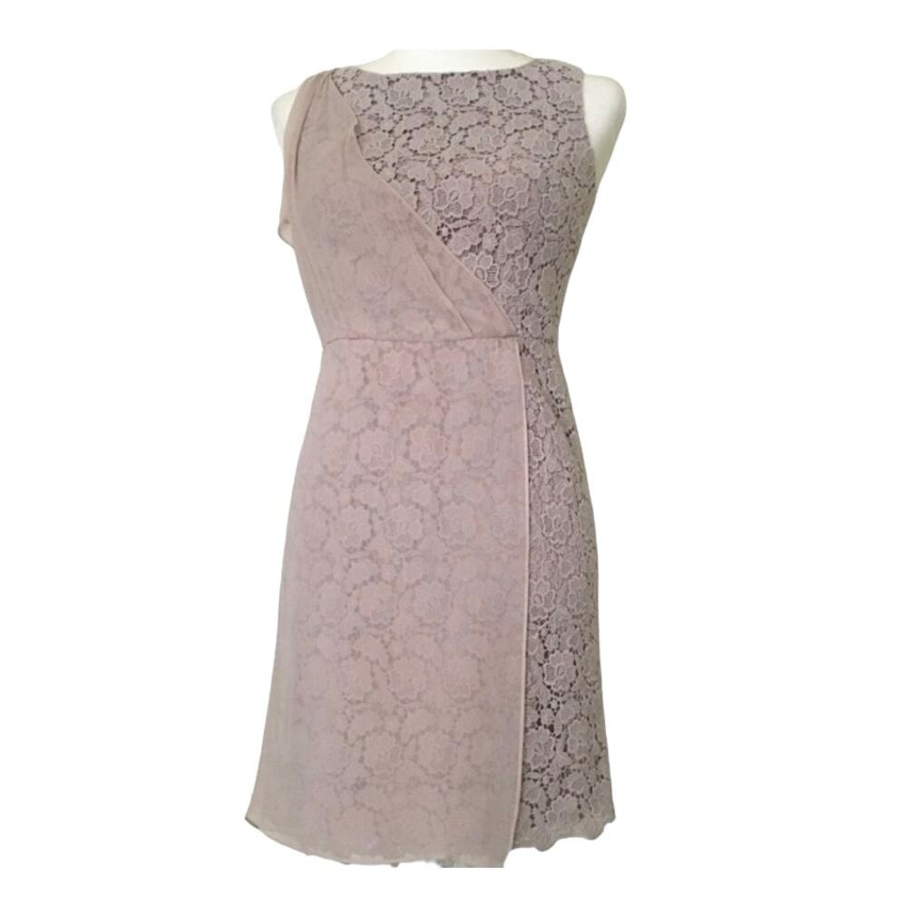 Ann Taylor Women's Blush Silk Overlay Floral Lace Cocktail Dress MSRP $248 SZ 6